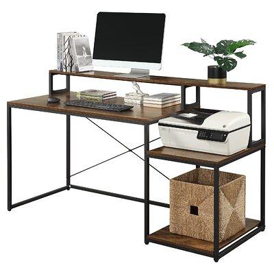 Office Computer Desk With Multiple Storage Shelves