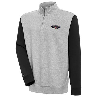 Men's Antigua Black/Heather Gray Arizona Cardinals Victory Colorblock Pullover Hoodie Size: Medium