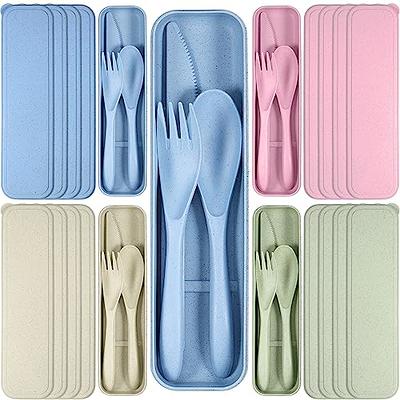 Gejoy 20 Sets Reusable Travel Utensils Set with Case Wheat Straw Cutlery  Portable Knife Fork Spoons Plastic Tableware Set Lunch Box Utensils Bulk  for Kids Adults Travel Picnic Camping Utensils - Yahoo Shopping