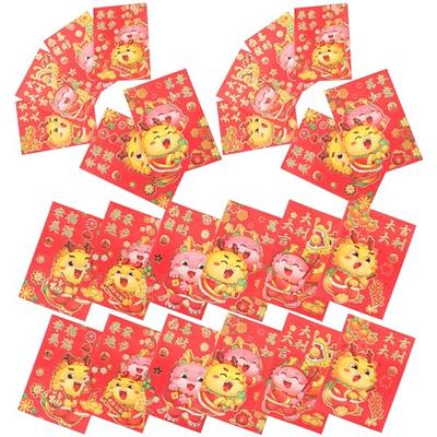 30Pcs Red Envelope for Chinese New Year 2024 Dragon Envelopes Money Packet