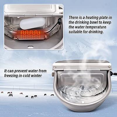 Stainless Steel Automatic Heated Water Bowl with Float Valve Water Trough  Pet Thermal-Bowl for Livestock Cattle Dog Goat Pig Horse