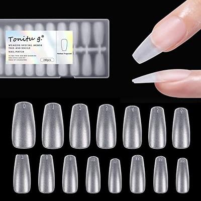 Tonitu G Gel Soft Nail Tips Kit - Medium Coffin Style: 240 Count