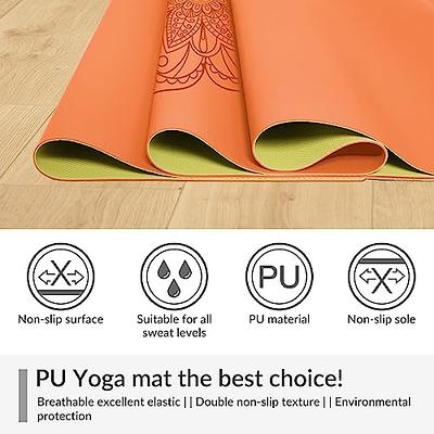 Cifupy Yoga Mat PU Travel Yoga Mat, Non Slip Exercise Mat with