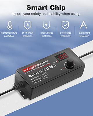 60W Variable Power Supply Adjustable DC 3V ~ 12V 5A Power Supply Adapter  100-240V AC to DC 3-12 Volt 5 Amp Power Adapter Adjustable, 14 Tips &1  Reverse Polarity Converter Cable - Yahoo Shopping