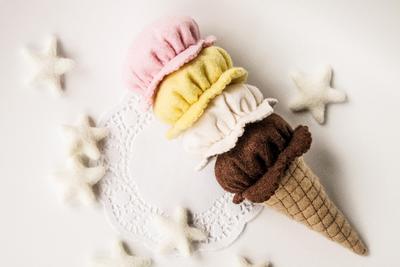 Felt Ice Cream Cones / Felt Ice Cream / Felt Play Food / Ice Cream