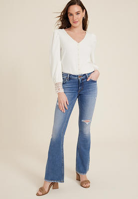 edgely™ Flare Side Panel Maternity Ripped Jean