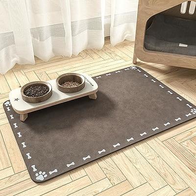 Quick Dry Absorbent Dog Food Mat - 19x12 in Diatom Mud Anti-Slip Dog Water  Bowl Mat, No Stains Pet Feeding Mat for Messy Drinkers Small Dogs