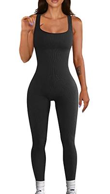 OQQ Women Yoga Jumpsuits Workout Ribbed Long Sleeve Sport Jumpsuits :  : Clothing, Shoes & Accessories