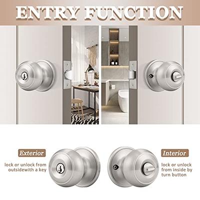 Door Knob, Door Handle, Interior Door Knobs with Lock and Key