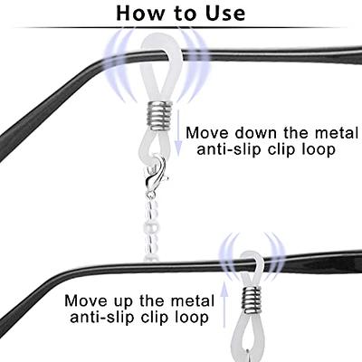 Glasses Holders Clips & Chain Rubber End Loops