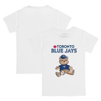 Toronto Blue Jays Tiny Turnip Toddler Baseball Tie 3/4-Sleeve Raglan T-Shirt  - White/Royal