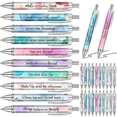 6pcs Pastel Motivational Inspirational Encouraging Pen Set - Retractable  Happy Positive Pens, Black Ink, Easy Clip, Rubber Finished Ball Pens -  Colorful & Cute Pens for Journaling, Writing Supplies
