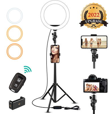 Aureday 10''Selfie Ring Light with 62 Adjustable Tripod Stand & Phone  Holder for Live Stream/Makeup, Dimmable LED Ringlight for  Tiktok//Zoom