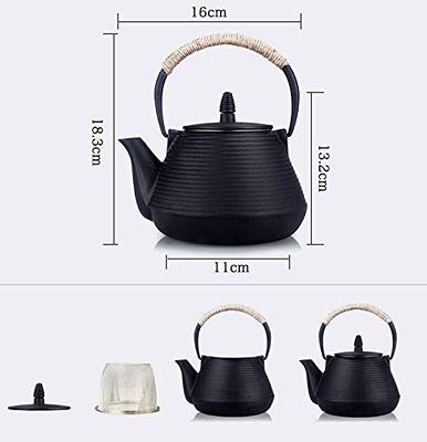Large Red Round Tea Kettle with Iron Handle 900ml