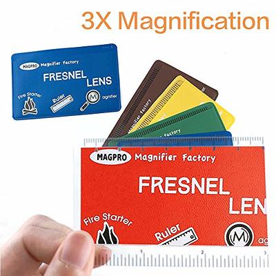 6 Credit Card Size 3X Magnifiers Each Magnifier for Reading Has 3X Fresnel Lens Use As 3X Magnifying Glass Pocket Magnifier Reading Magnifier for