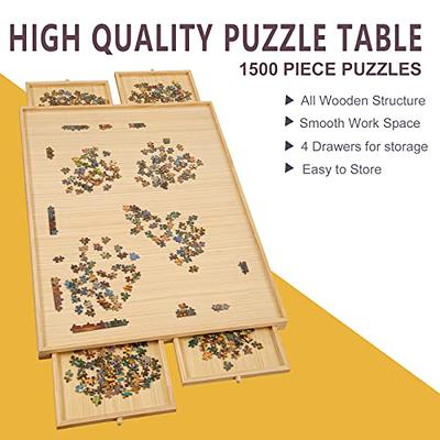 1500 Piece Wooden Jigsaw Puzzle Table - 4 Drawers and Cover, 34 X 26.1 Puzzle  Board