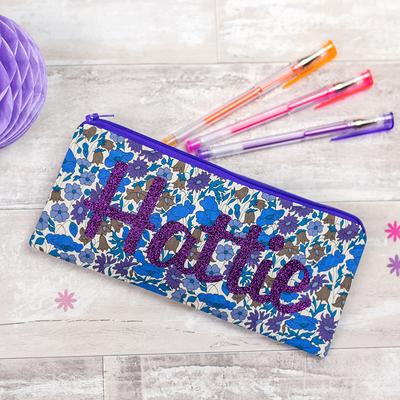Glitter Stand Up Pencil Case Zip Pen Pouch Bag Make up Stationery Office  School