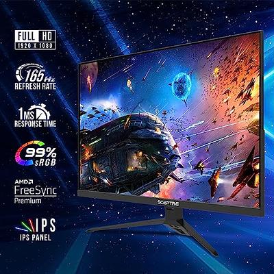 Sceptre Curved 24.5-inch Gaming Monitor up to 240Hz 1080p R1500 1ms  DisplayPort x2 HDMI x2 Blue Light Shift Build-in Speakers, Machine Black  2023