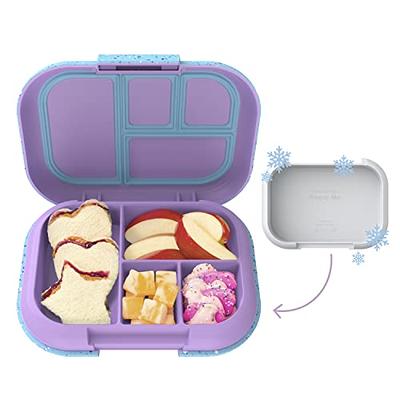 Nyte Nyte Baby Green Kids Bento Box 100% Food Grade Silicone Adults &  Toddler Lunch box W 3 Compartments- Microwave, Dishwasher & Freezer Safe-  Leak