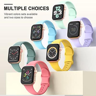 Flower Engraved Silicone Band Compatible with Apple Watch Bands 38mm 40mm  41mm, Cute Women Wildflowers Floral Design Soft Sport Strap Replacement