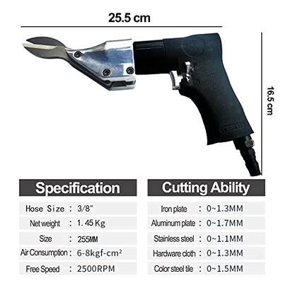 1/4in Air Shears, 2500rmp Pneumatic Metal Cutter, Steel Straight