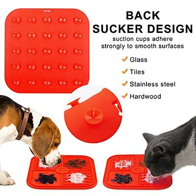 2 PCS Lick Mat for Dogs, Slow Feeder Licking Mat, Anxiety Relief Lick Pad  with Suction Cups for Peanut Butter Food Treats Yogurt, Pets Bathing