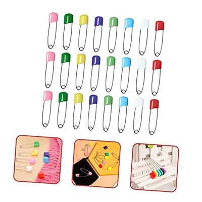 Coolrunner 50 PCS Baby Safety Pins, Assorted Color Plastic Head