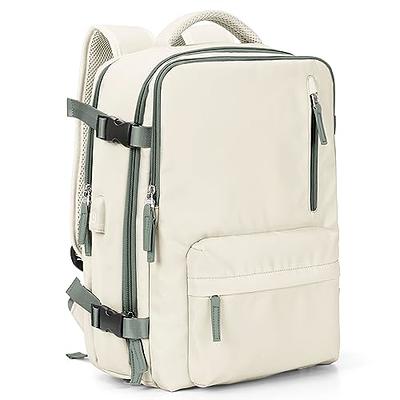 Greenish grey multi-pocket backpack