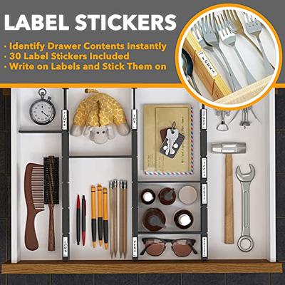 Bamboo Drawer Dividers with Inserts , Kitchen Adjustable Drawer Organizers