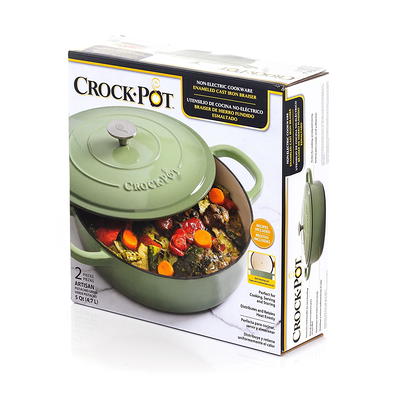 Crock Pot Artisan 5 Quart Enameled Cast Iron Braiser Pan - Sapphire Blue