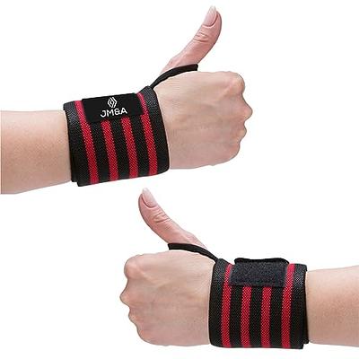  VINSGUIR Elastic Wrist Wraps for Weightlifting and Working Out,  Breathable Lifting Wrist Wraps with Thumb Loop, 21'' Gym Wrist Brace for Wrist  Support and Protection, Men and Women (Pair) : Sports