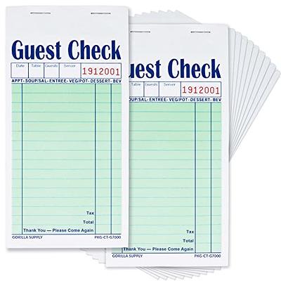 Green Guest Check Pads 2 Part Carbonless - 50 Pages per Server Pad -  Notepad for Waiter, Waitress and Restaurants Server Book (3.5 x 6.75  inches) (10) - Yahoo Shopping