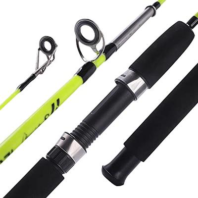  Sougayilang Surf Glass Spinning Rods 2-Pieces Saltwater  Offshore Heavy Trolling Boat Fishing Rod Portable Travel Fishing Rod(green- 5ft) : Sports & Outdoors