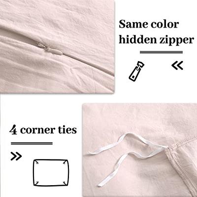 HYPREST Linen Duvet Cover King Size, 100% French Flax Linen Bedding Duvet  Covers Soft Breathable Cooling Farmhouse Style with Zipper