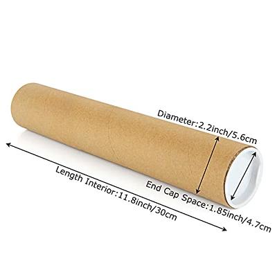 Colarr 6 Pcs Mailing Tubes with Caps for Packaging Posters Round Kraft Tube  Mailers 3 x 48 Inches Waterproof Cardboard Mailers Document Protector Tube