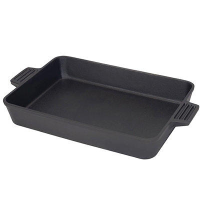 Lodge Cast Iron Baking Pan with Silicone Handles, 15.5 x 10.5, Black