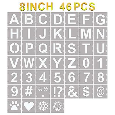 DZXCYZ 2 Inch Letter Stencils for Painting on Wood, 62 Pcs Calligraphy  Alphabet Stencils and Number Stencils, Cursive Lettering Stencil Upper and