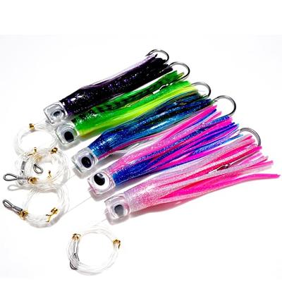 Kunsilane Trolling Skirt Tuna Lures Set of 5pcs 8 inch Fishing Saltwater  Lures for Mahi Marlin Dolphin Wahoo，with Rigged Hooks Big Game Fishing Lures  - Yahoo Shopping