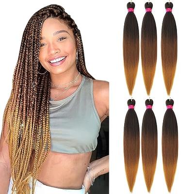Difunee Pre stretched Braiding Hair 24 Inch 8 Packs Long Braiding Hair Pre  Stretched Hair For Braiding Hot Water Setting Synthetic Braiding Hair For