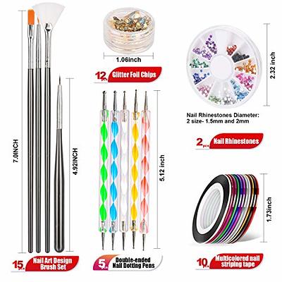 12 Color Metal Giltter 3D Nail Art Pens Set, Kalolary Nail Point