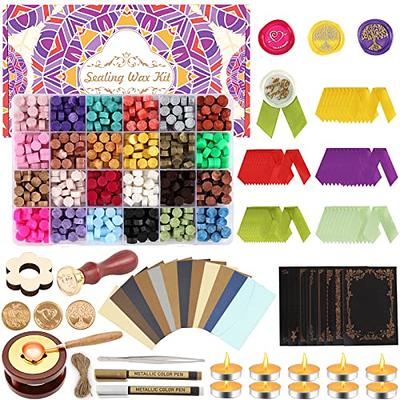 Wax Seal Kit with Gift Box, 808Pcs Sealing Wax Kit with 24 Colors