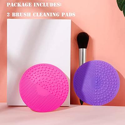 Brush Cleaning Mat, Silicone Makeup Cleaning Brush Scrubber Mat Portable  Washing Tool Cosmetic Brush Cleaner with Suction Cup for Valentines Day