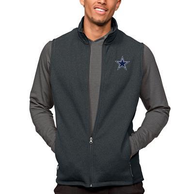 Women's Antigua Heathered Gray Dallas Cowboys Fortune Half-Zip Pullover  Jacket