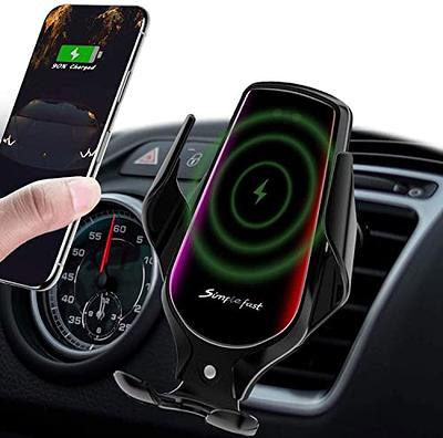 MOKPR Car Phone Holder Wireless Charger, 15W Wireless Car Charger,  Auto-Clamping Car Phone Holder Charger Air Vent Mount Compatible for iPhone