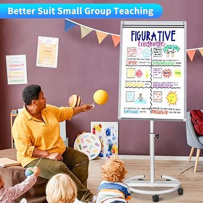 Magnetic Dry Erase Board with Stand Whiteboard Easel Portable Flipchart Board for Homeschool Office Height Adjustable 36x24 Inches