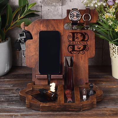 GRETAOTO Desk Organizer, Wooden Personalized Docking Station for