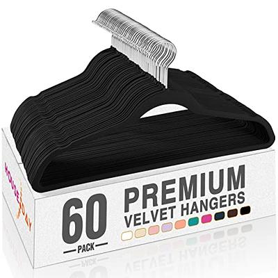 Non Slip Velvet Hangers - 100 Pack Clothes Hanger Flocked Swivel 360 -  Black