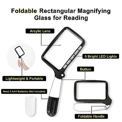 NZQXJXZ 30X 5X Large Magnifying Glass for Reading Full Book Page Magnifying  Glass Folding Handheld Magnifier for Seniors Reading Newspaper, Books