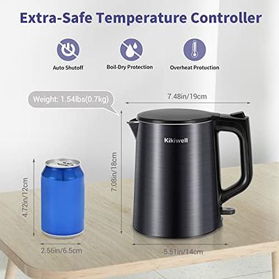 0.8L Small Electric Kettles Stainless Steel, Travel Mini Hot Water Boiler  Heater, Double Wall Cool Touch Portable Teapot Heater, Auto Shut-Off & Boil-Dry  Protection, 120V/800W, 2 Year Warranty - Yahoo Shopping