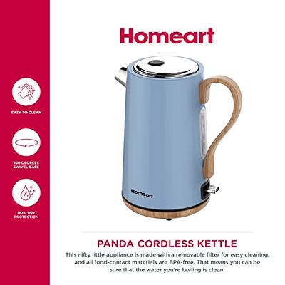 Brentwood 1500 Watt Stainless Steel 1.7 Liter Electric Kettle with 5  Temperature Presets in Silver